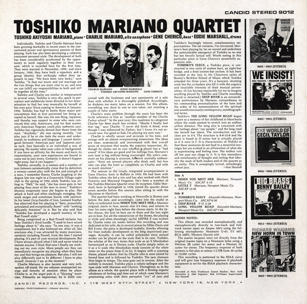 Toshiko Mariano Quartet – Toshiko Mariano Quartet LP vinyl record, image 2 of 8