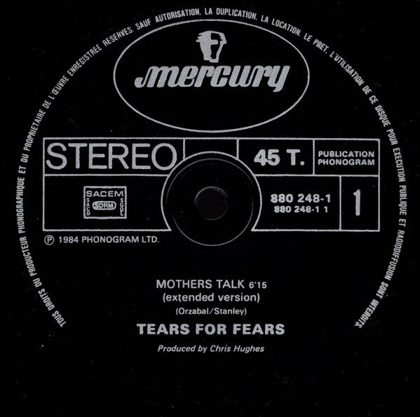 Tears For Fears – Mothers Talk 12" vinyl record, image 3 of 4