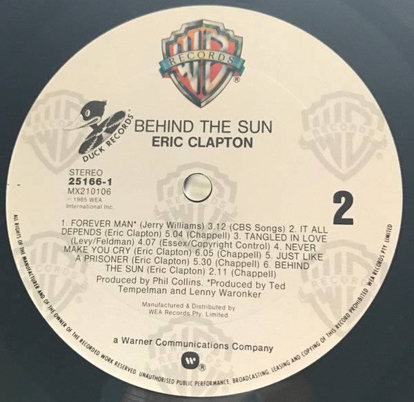 Eric Clapton – Behind The Sun LP vinyl record, image 4 of 4