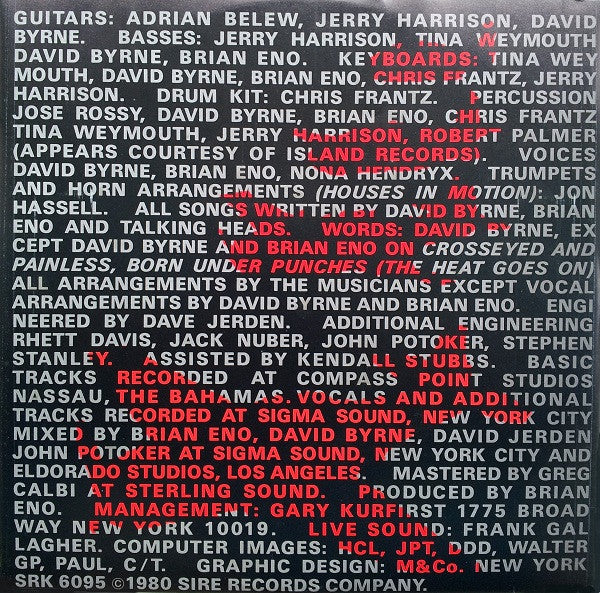 Talking Heads – Remain In Light LP vinyl record, image 3 of 8