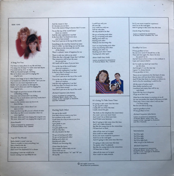 Carpenters – A Song For You LP vinyl record, image 3 of 6