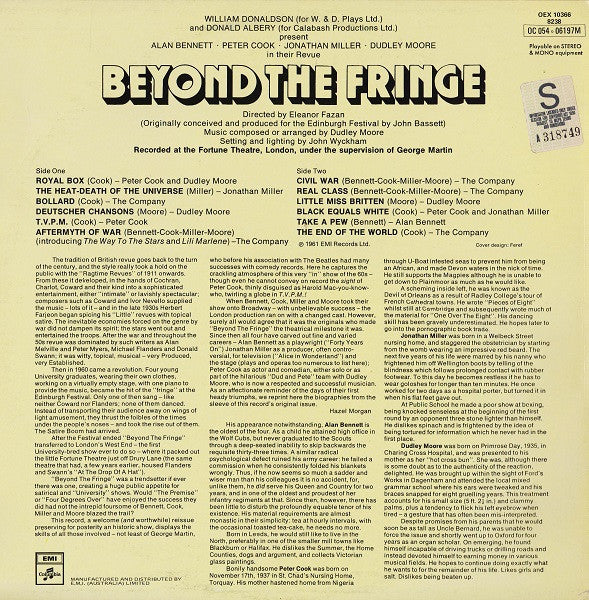 Alan Bennett, Peter Cook, Jonathan Miller, Dudley Moore – Beyond The Fringe LP vinyl record, image 2 of 4