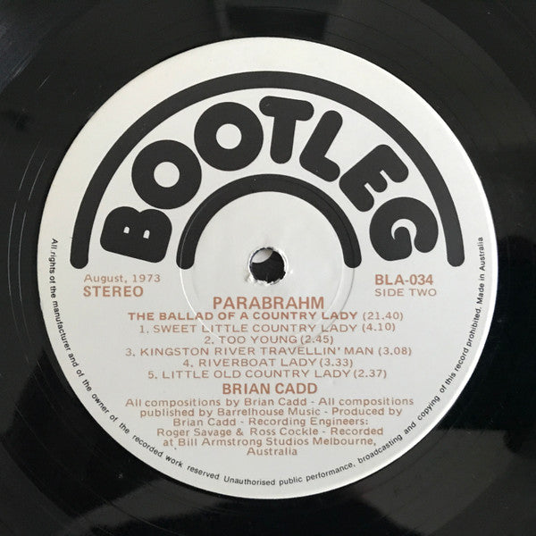Brian Cadd – Parabrahm LP vinyl record, image 6 of 6