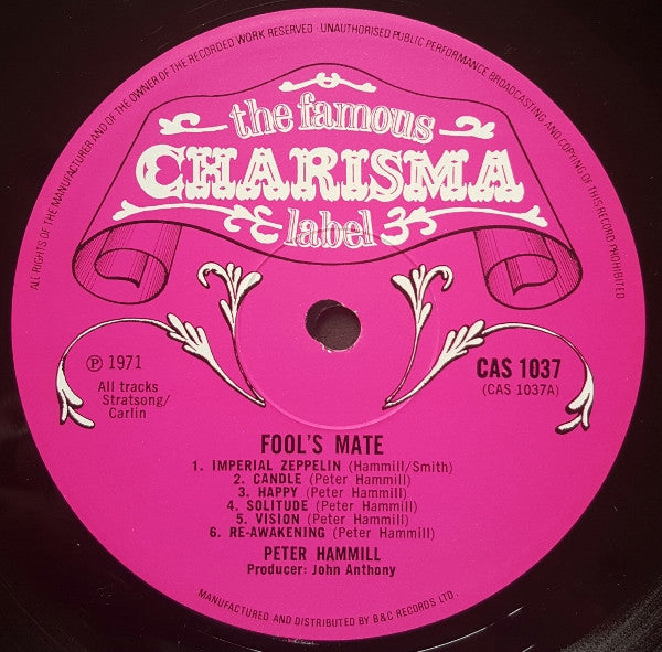 Peter Hammill – Fool's Mate LP vinyl record, image 5 of 9