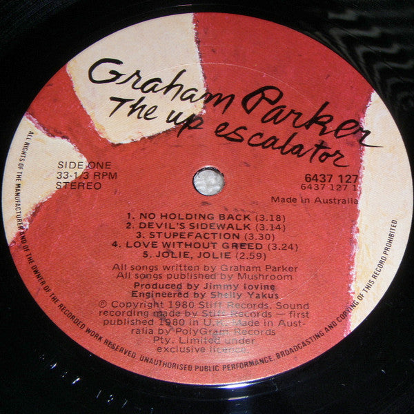 Graham Parker And The Rumour – The Up Escalator LP vinyl record, image 3 of 6