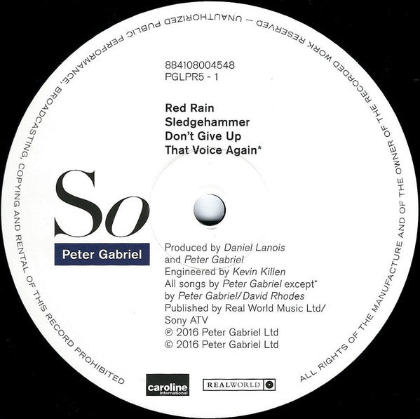 Peter Gabriel – So LP vinyl record, image 3 of 9