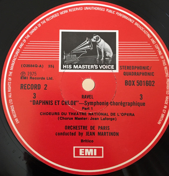 Maurice Ravel, Orchestre De Paris, Jean Martinon, Aldo Ciccolini, Itzhak Perlman – Orchestral Music (5xLP) LP vinyl record, image 4 of 8
