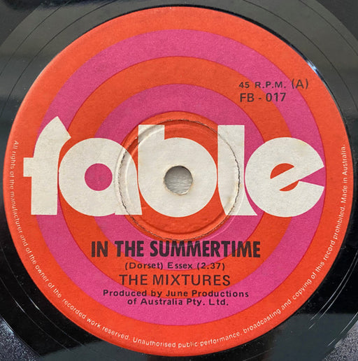 The Mixtures – In The Summertime 7" vinyl record, image 1 of 3
