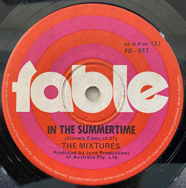 The Mixtures – In The Summertime 7" vinyl record, image 1 of 3