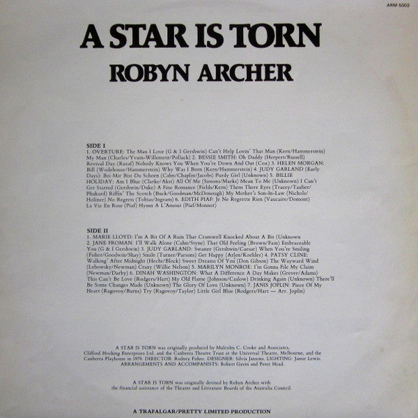 Robyn Archer – A Star Is Torn LP vinyl record, image 5 of 6