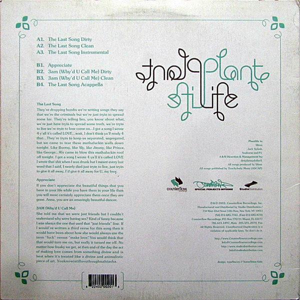 Plant Life – Last Song / Appreciate / 3AM 12" vinyl record, image 2 of 3