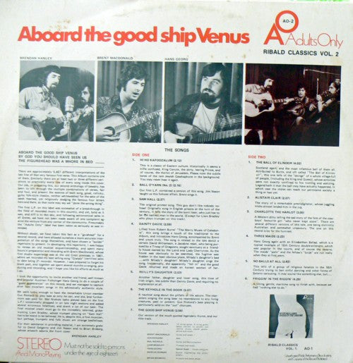 Brendan Hanley, Brent Macdonald, Hans Georg – Aboard The Good Ship Venus (Ribald Classics Vol. 2) LP vinyl record, image 2 of 4