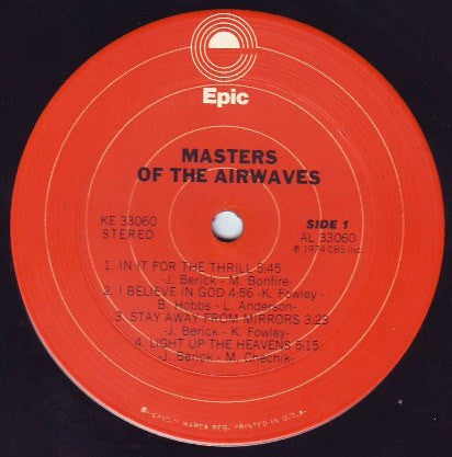 Masters Of The Airwaves – Masters Of The Airwaves LP vinyl record, image 3 of 4