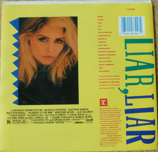 Deborah Harry – Liar, Liar 7" vinyl record, image 2 of 4