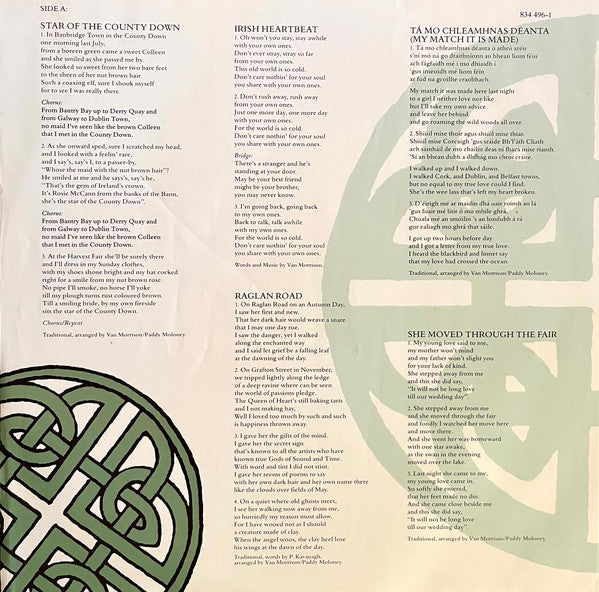 Van Morrison, The Chieftains – Irish Heartbeat LP vinyl record, image 5 of 6