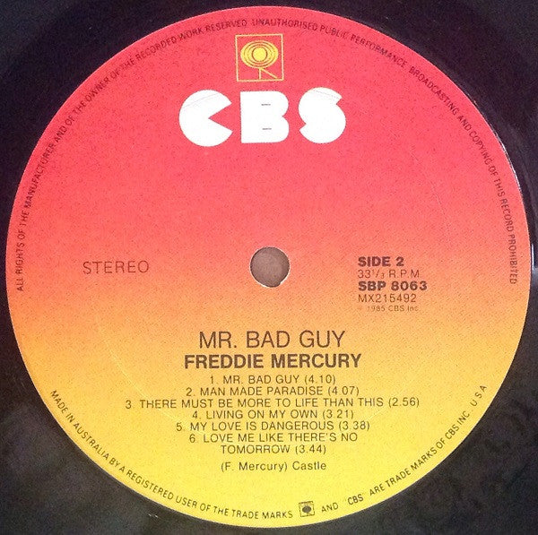 Freddie Mercury – Mr. Bad Guy LP vinyl record, image 4 of 6