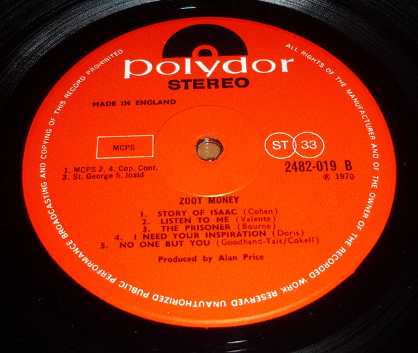 Zoot Money – Zoot Money LP vinyl record, image 5 of 5