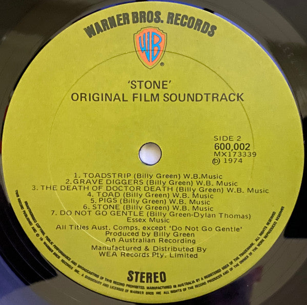 Billy Green – Stone (Original Film Soundtrack) LP vinyl record, image 6 of 6