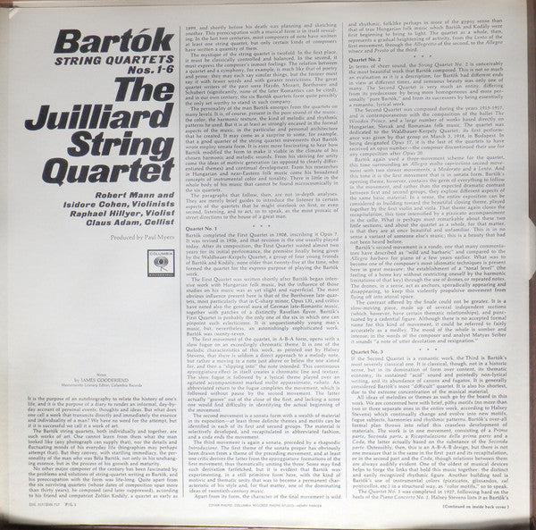 Béla Bartók, Juilliard String Quartet – The Six String Quartets (3xLP) LP vinyl record, image 2 of 9