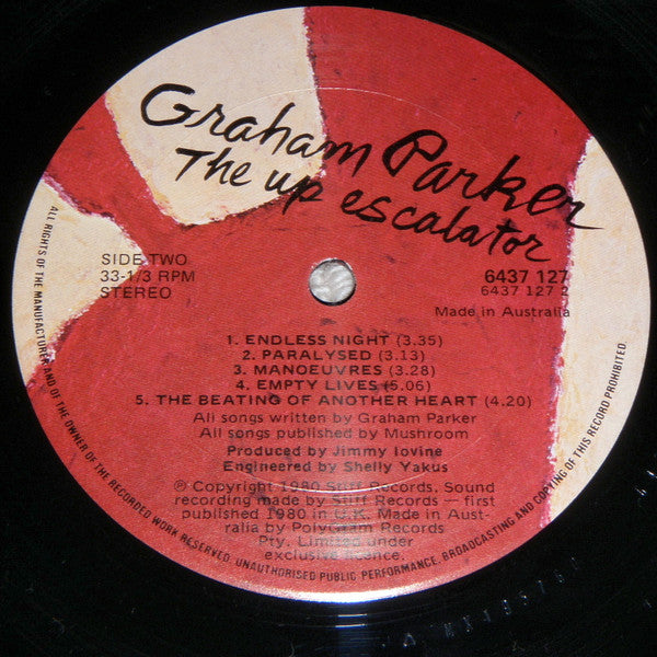Graham Parker And The Rumour – The Up Escalator LP vinyl record, image 4 of 6