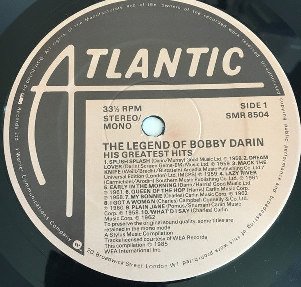 Bobby Darin – The Legend Of Bobby Darin - His Greatest Hits! LP vinyl record, image 3 of 4