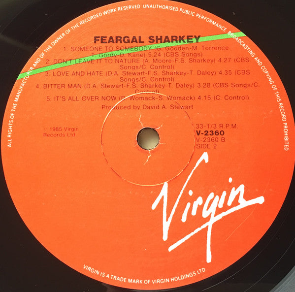 Feargal Sharkey – Feargal Sharkey LP vinyl record, image 4 of 6