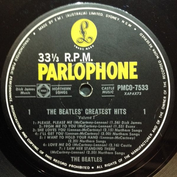 The Beatles – Greatest Hits Volume 1 LP vinyl record, image 6 of 6