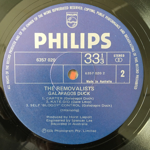 Galapagos Duck – The Removalists (Original Soundtrack) LP vinyl record, image 6 of 6