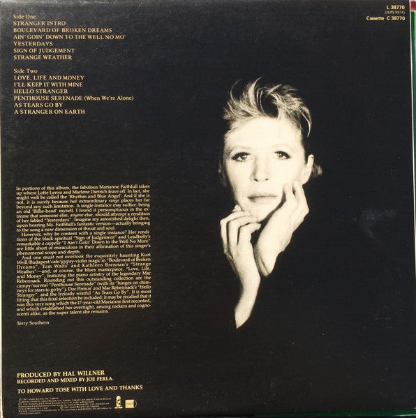 Marianne Faithfull – Strange Weather LP vinyl record, image 2 of 6