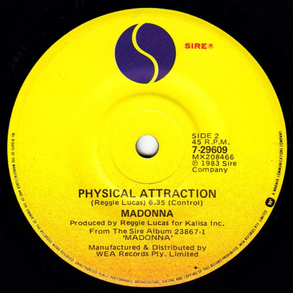 Madonna – Burning Up 7" vinyl record, image 2 of 4