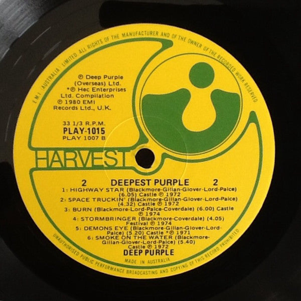 Deep Purple – Deepest Purple (The Very Best Of Deep Purple) LP vinyl record, image 4 of 4