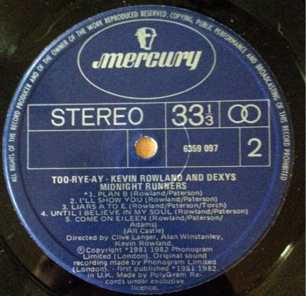 Kevin Rowland, Dexys Midnight Runners – Too-Rye-Ay LP vinyl record, image 6 of 6