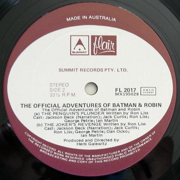 Batman & Robin – The Official Adventures Of Batman & Robin LP vinyl record, image 4 of 4