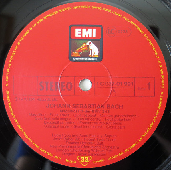 Anton Bruckner, Johann Sebastian Bach, Daniel Barenboim – Te Deum / Magnificat LP vinyl record, image 3 of 4