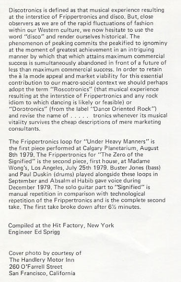 Robert Fripp – God Save The Queen / Under Heavy Manners LP vinyl record, image 10 of 10
