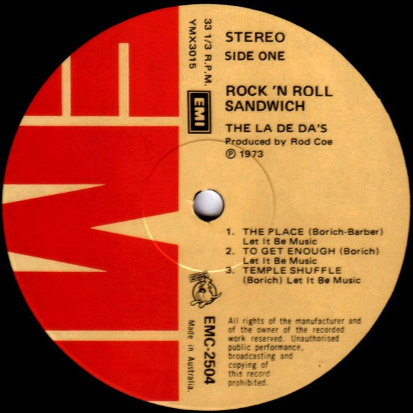 The La De Das – Rock And Roll Sandwich LP vinyl record, image 4 of 5