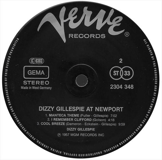Dizzy Gillespie – At Newport LP vinyl record, image 4 of 4