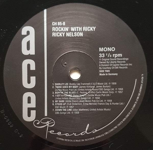 Ricky Nelson – Rockin' With Ricky LP vinyl record, image 4 of 4