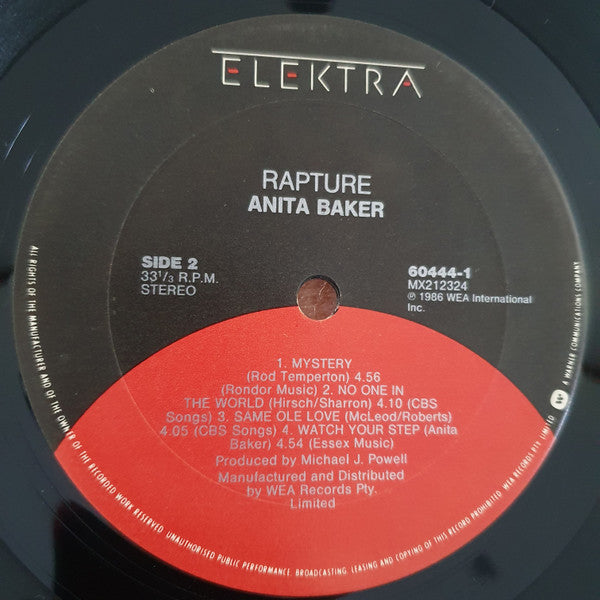 Anita Baker – Rapture LP vinyl record, image 3 of 3