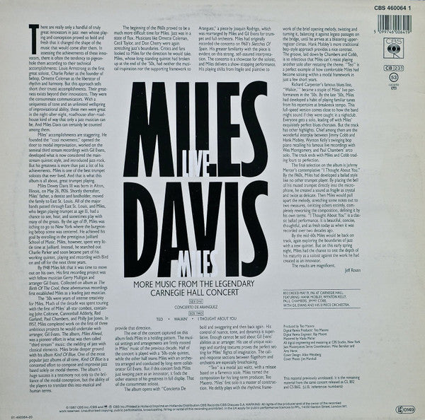 Miles Davis – Live Miles: More Music From The Legendary Carnegie Hall Concert LP vinyl record, image 2 of 7