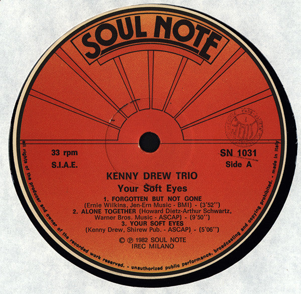 The Kenny Drew Trio – Your Soft Eyes LP vinyl record, image 3 of 4