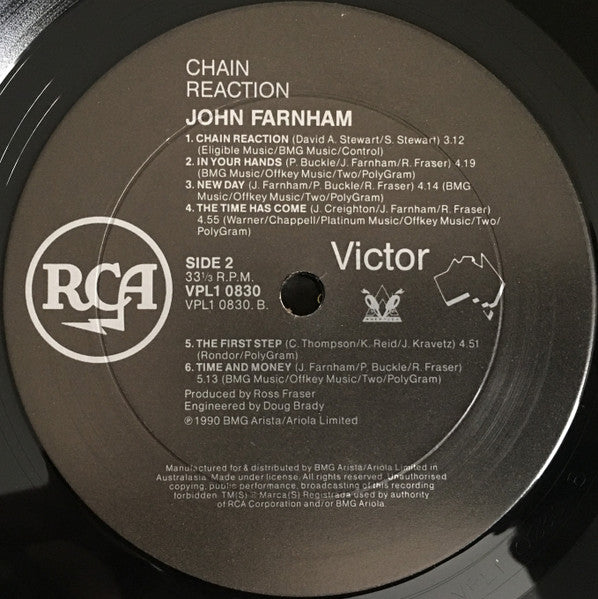 John Farnham – Chain Reaction LP vinyl record, image 4 of 6