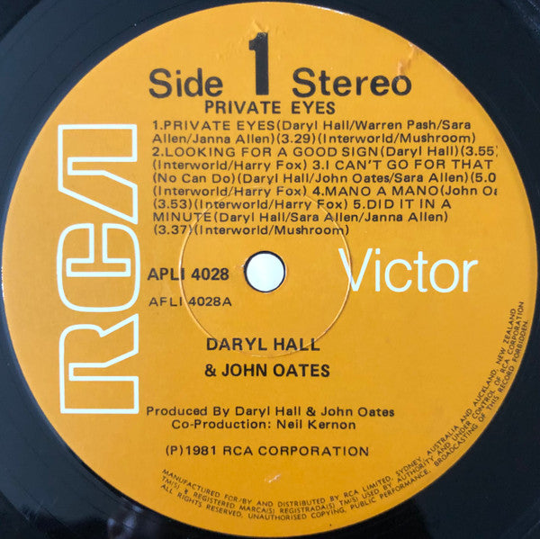 Daryl Hall & John Oates – Private Eyes LP vinyl record, image 5 of 6