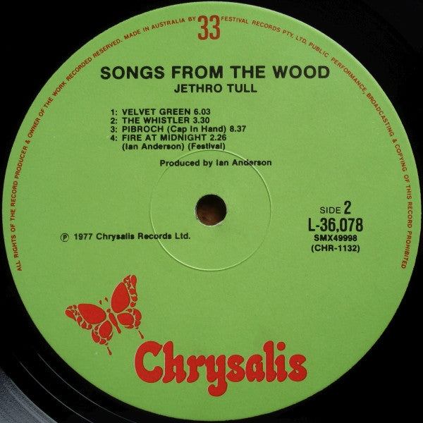 Jethro Tull – Songs From The Wood LP vinyl record, image 4 of 4