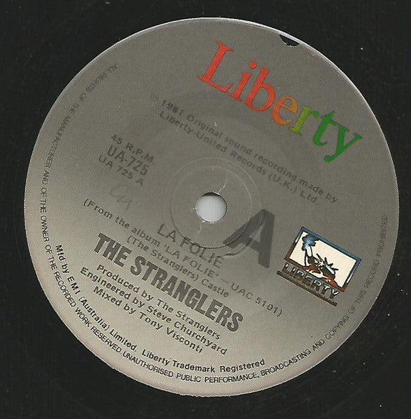 The Stranglers – La Folie 7" vinyl record, image 1 of 3