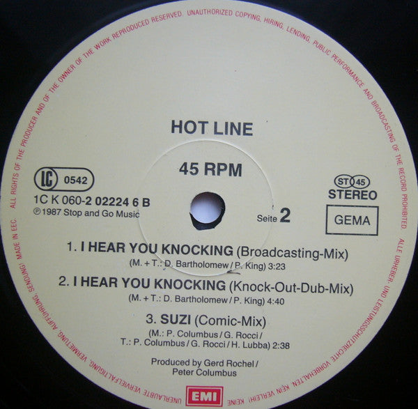 Hot Line – I Hear You Knocking 12" vinyl record, image 3 of 3