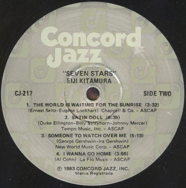 Eiji Kitamura, Teddy Wilson, Cal Tjader, Ernestine Anderson, Eddie Duran, Bob Maize, Jake Hanna – Seven Stars LP vinyl record, image 4 of 4
