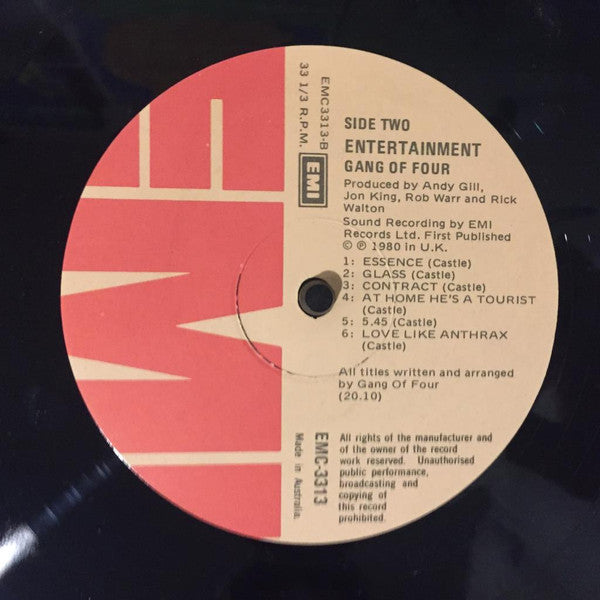 Gang Of Four – Entertainment! LP vinyl record, image 4 of 4