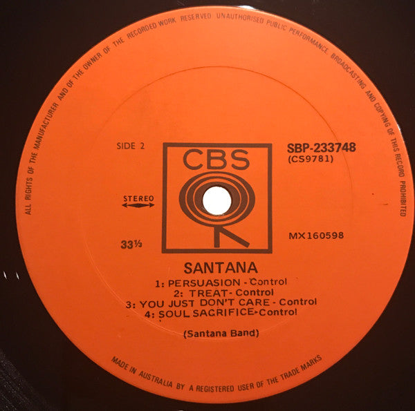 Santana – Santana LP vinyl record, image 4 of 4