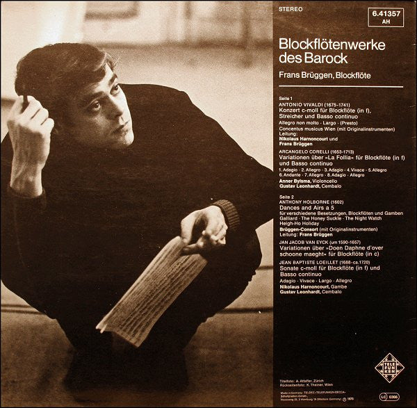 Frans Brüggen – Blockflötenwerke Des Barock, Vol. 1 LP vinyl record, image 2 of 4